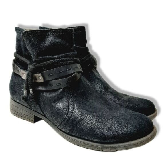 JANA | Germany Chunky Low Heel Shimmer Booties w/ Strap Detail Sz 9.5 US/ Eur 41 - Picture 1 of 15